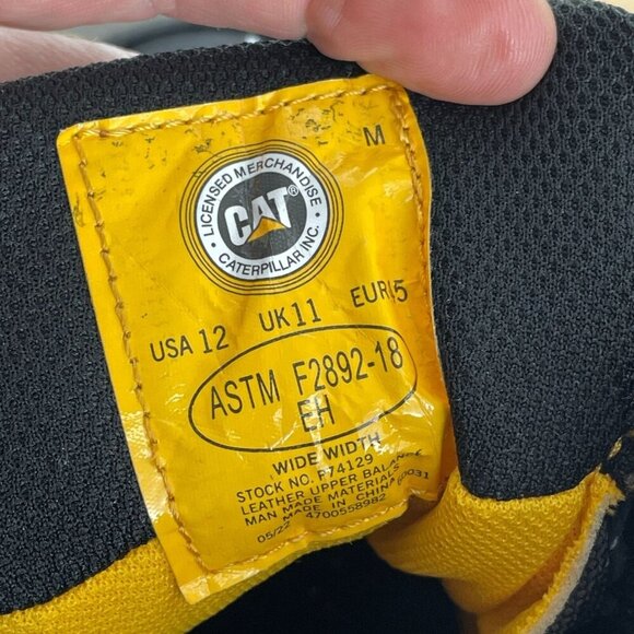 Cat Footwear Men's Waterproof Soft Toe Work Boot, Black, 12 Wide NWB S137 - Picture 7 of 10